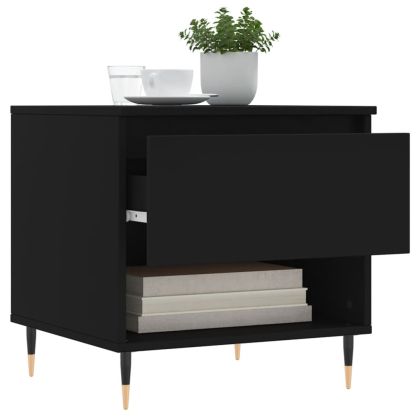 Маси за кафе, 2 бр, черни, 50x46x50 см, инженерно дърво