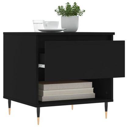 Кафе маса, черна, 50x46x50 см, инженерно дърво