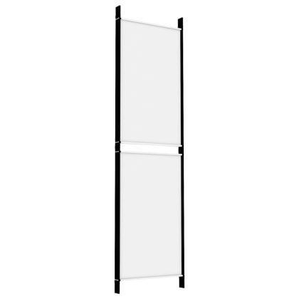 Параван за стая, 4 панела, бял, 200x180 см, текстил