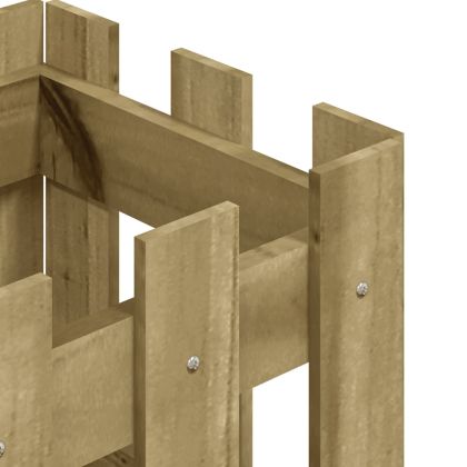 Градинска кашпа с дизайн на ограда 30x30x30 см импрегниран бор