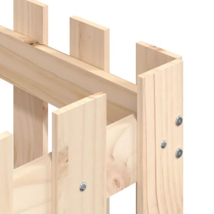 Градинска кашпа с дизайн на ограда 50x50x50 см бор масив