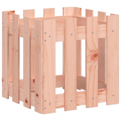 Градинска кашпа с дизайн на ограда 40x40x40 см дугласки масив