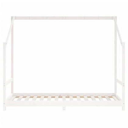 Рамка за детско легло бяла 2x(90x190) см борово дърво масив