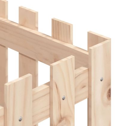 Градинска кашпа с дизайн на ограда 40x40x40 см бор масив