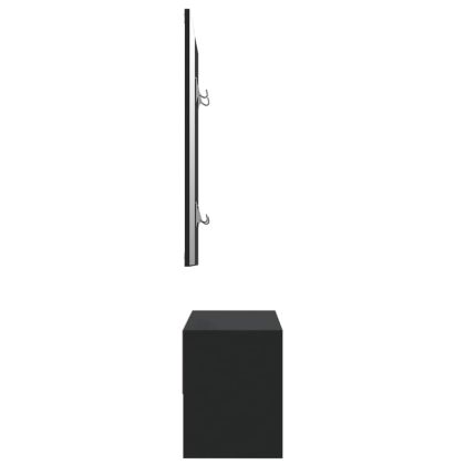 Комплект мебели за антре, черни, инженерно дърво