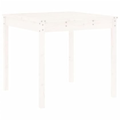 Градински трапезен комплект от 5 части, бял, масивен бор