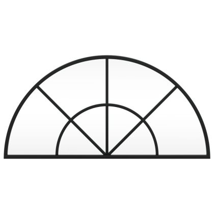 Стенно огледало, черно, 60x30 см, арка, желязо