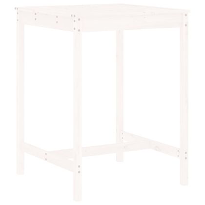 Градински бар комплект от 3 части, бял, масивно дърво бор