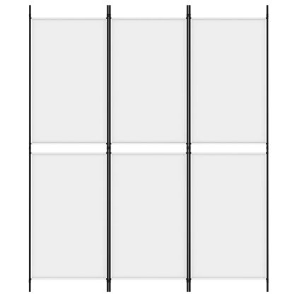 Параван за стая, 3 панела, бял, 150x180 см, плат