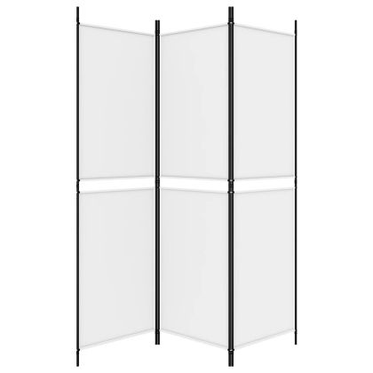 Параван за стая, 3 панела, бял, 150x180 см, плат