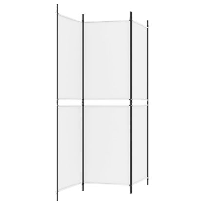 Параван за стая, 3 панела, бял, 150x180 см, плат