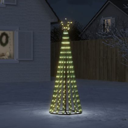 Коледна елха светещ конус 275 LED топло бяло 180 см
