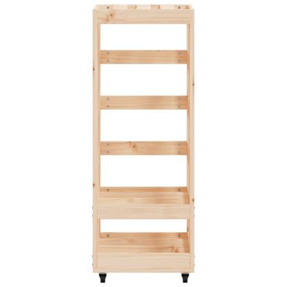 Поставка за дърва с колелца, 40x49x110 см, бор масив