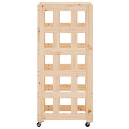 Поставка за дърва с колелца, 40x49x110 см, бор масив