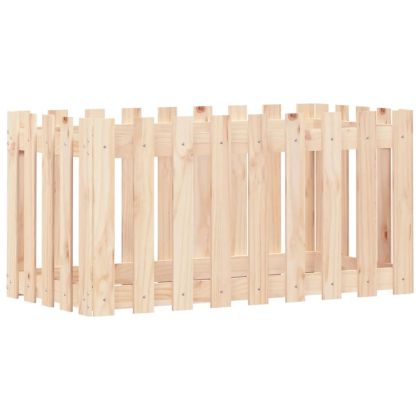 Градинска леха с дизайн на ограда 100x50x50 см бор масив