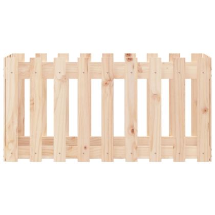 Градинска леха с дизайн на ограда 100x50x50 см бор масив