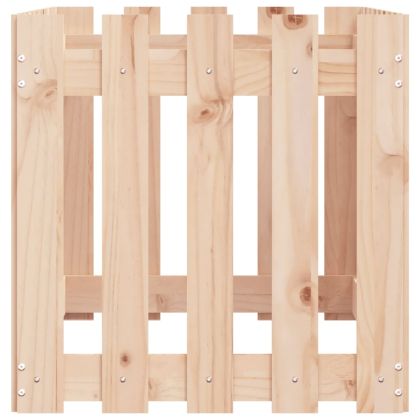 Градинска леха с дизайн на ограда 100x50x50 см бор масив