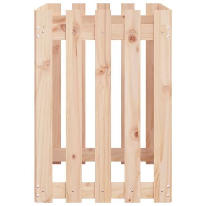 Градинска леха с дизайн на ограда 100x50x70 см бор масив