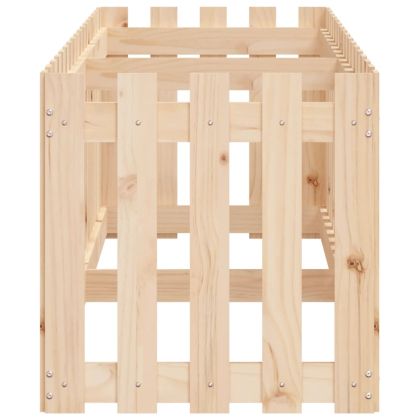 Градинска леха с дизайн на ограда 200x50x50 см бор масив