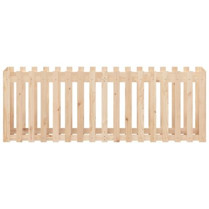 Градинска леха с дизайн на ограда 200x50x70 см бор масив