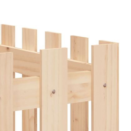 Градинска леха с дизайн на ограда 200x50x70 см бор масив