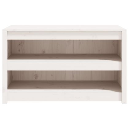 Кухненски шкаф за открито, бял, 106x55x64 см, бор масив