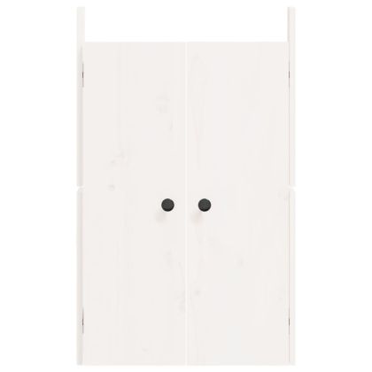 Кухненски вратички за открито 2 бр бели 50x9x82 см бор масив