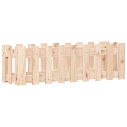 Градинска леха с дизайн на ограда 100x30x30 см бор масив
