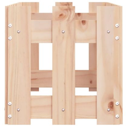 Градинска леха с дизайн на ограда 100x30x30 см бор масив