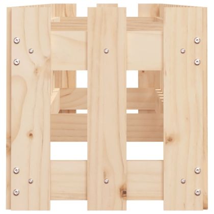 Градинска леха с дизайн на ограда 200x30x30 см бор масив