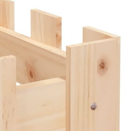 Градинска леха с дизайн на ограда 200x30x30 см бор масив