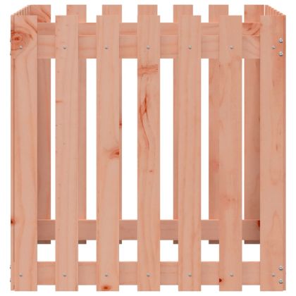 Градинска кашпа с дизайн на ограда 70x70x70 см дугласки масив