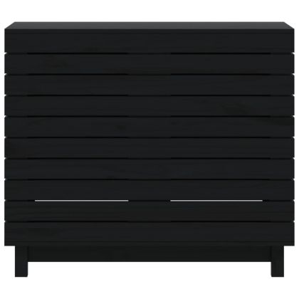 Кош за пране, 88,5x44x76 см, борово дърво масив