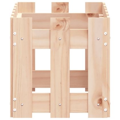 Градинска кашпа с дизайн на ограда 60x30x30 см бор масив