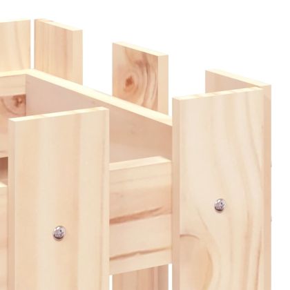 Градинска кашпа с дизайн на ограда 60x30x30 см бор масив