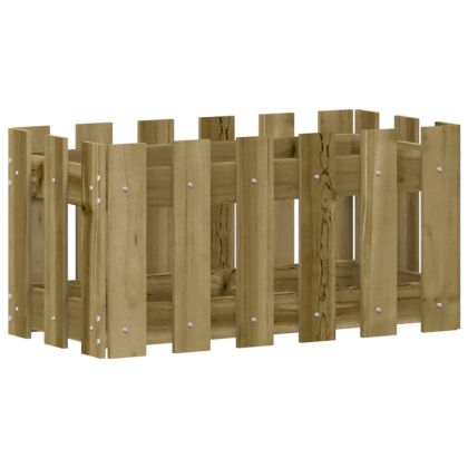 Градинска кашпа с дизайн на ограда 60x30x30 см импрегниран бор