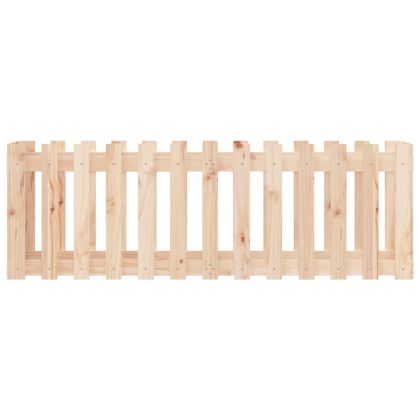 Градинска леха с дизайн на ограда 150x50x50 см бор масив