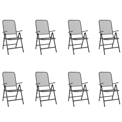 Градински трапезен комплект от 9 части, антрацит, метална мрежа