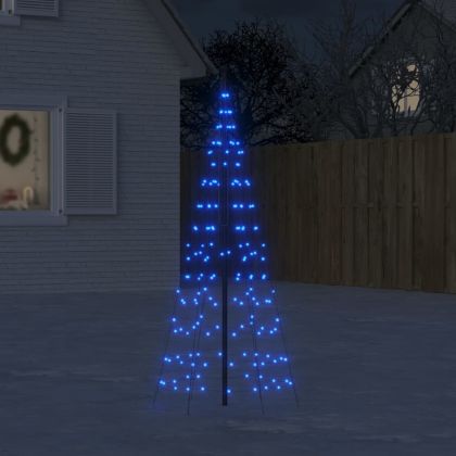 Коледна светеща елха на флагщок 200 LED синьо 180 см