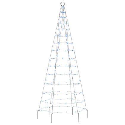 Коледна светеща елха на флагщок 200 LED синьо 180 см