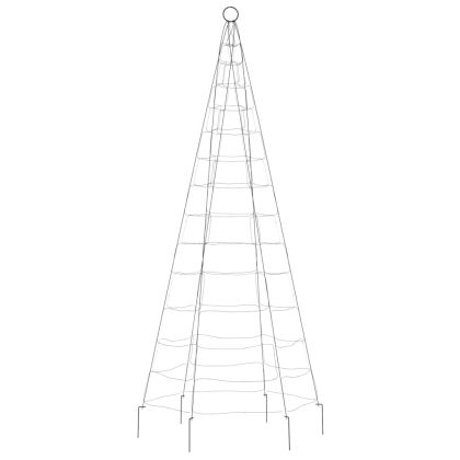 Коледна светеща елха на флагщок 200 LED синьо 180 см