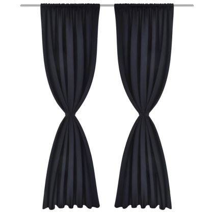 2 бр. Черни затъмняващи завеси с горен подгъв за корниз  135 x 245 cм