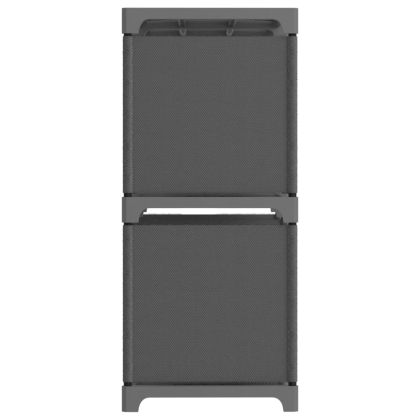 Рафт с 6 кубични отделения, сив, 103x30x72,5 см, плат