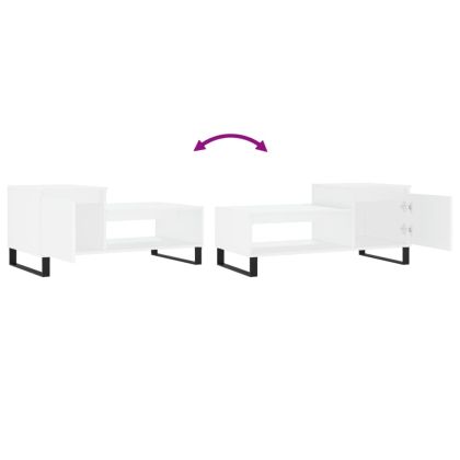 Кафе маса, бяла, 100x50x45 см, инженерно дърво