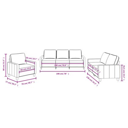 Комплект дивани от 3 части с възглавници, виненочервен, плат
