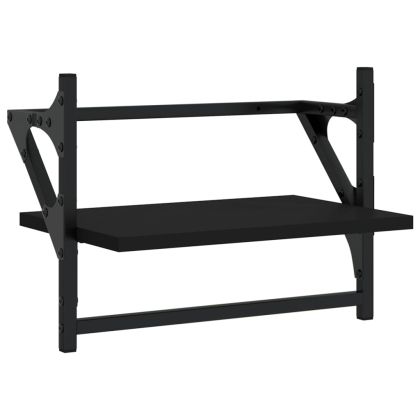 Стенни рафтове с пръти 2 бр черни 40x25x30 см