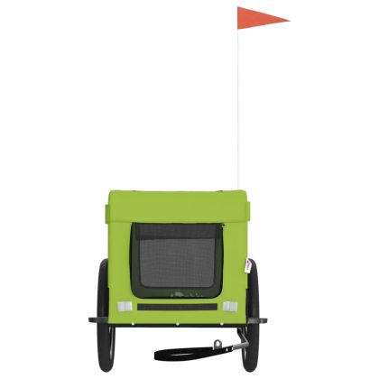 Ремарке за колело за любимци зелено черно Оксфорд плат и желязо