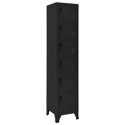 Заключващ се шкаф, черен, 38x40x180 см, стомана