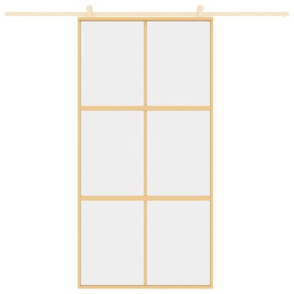 Плъзгаща се врата 102,5x205 см прозрачно ESG стъкло и алуминий