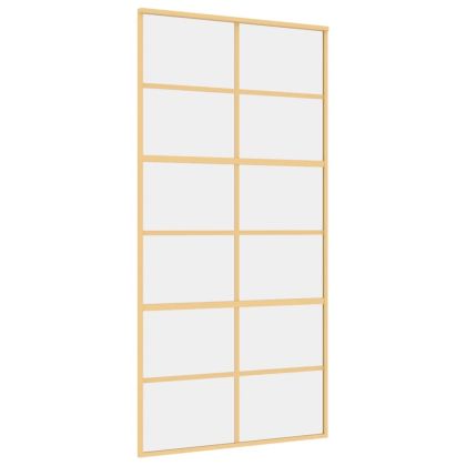 Плъзгаща се врата 102,5x205 см прозрачно ESG стъкло и алуминий